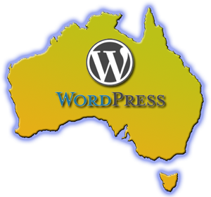 Map of Australia with WordPress logo